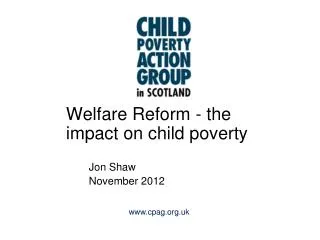 Welfare Reform - the impact on child poverty