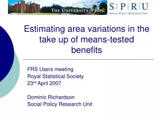Estimating area variations in the take up of means-tested benefits