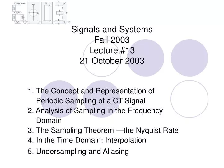signals and systems fall 2003 lecture 13 21 october 2003