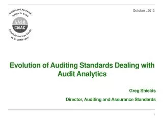 Evolution of Auditing Standards Dealing with Audit Analytics