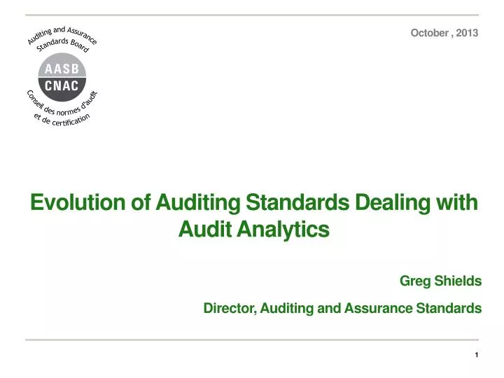 evolution of auditing standards dealing with audit analytics