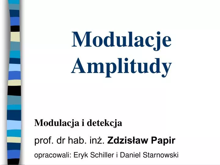 modulacje amplitudy