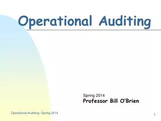 Operational Auditing