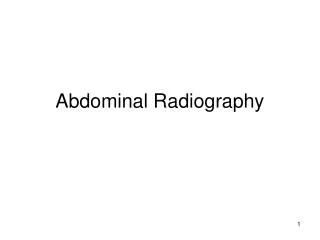 Abdominal Radiography