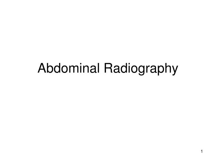 abdominal radiography