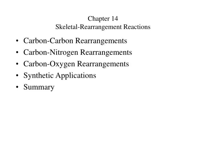 chapter 14 skeletal rearrangement reactions