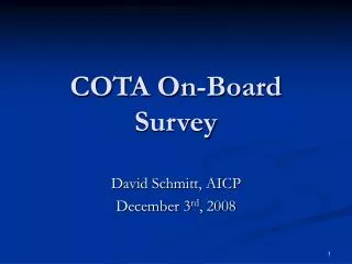 COTA On-Board Survey
