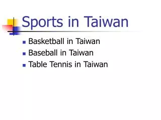 Sports in Taiwan