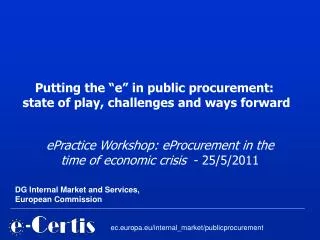 ePractice Workshop: eProcurement in the time of economic crisis - 25/5/2011