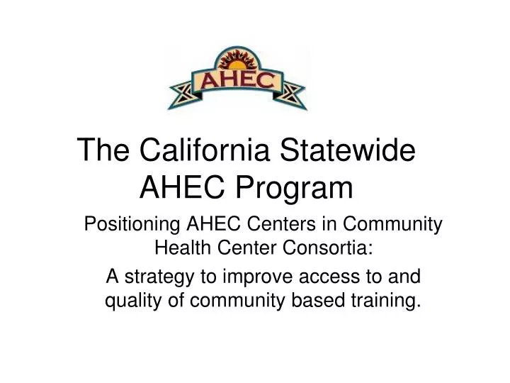 the california statewide ahec program