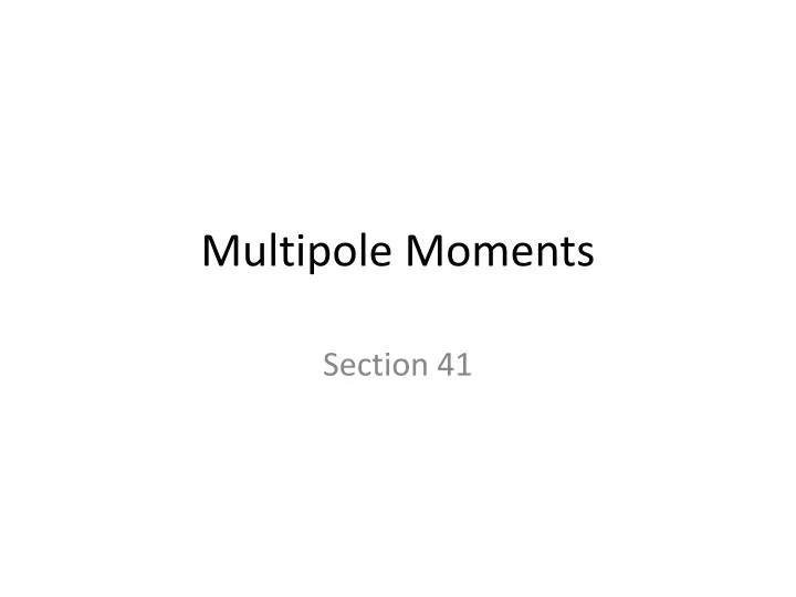 multipole moments