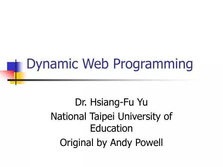dynamic web programming