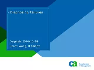 Diagnosing Failures