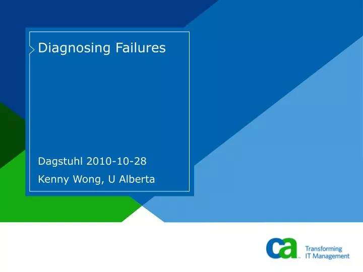 diagnosing failures