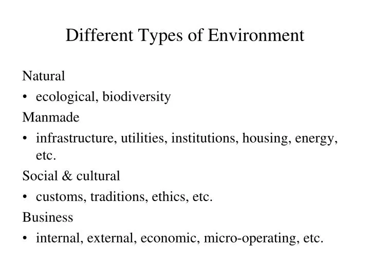 different types of environment