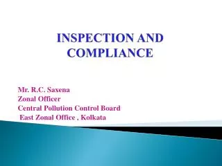 INSPECTION AND COMPLIANCE
