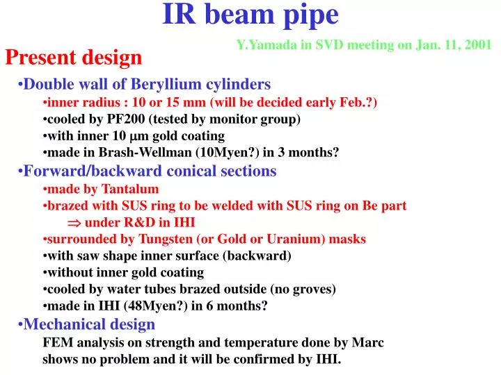 ir beam pipe