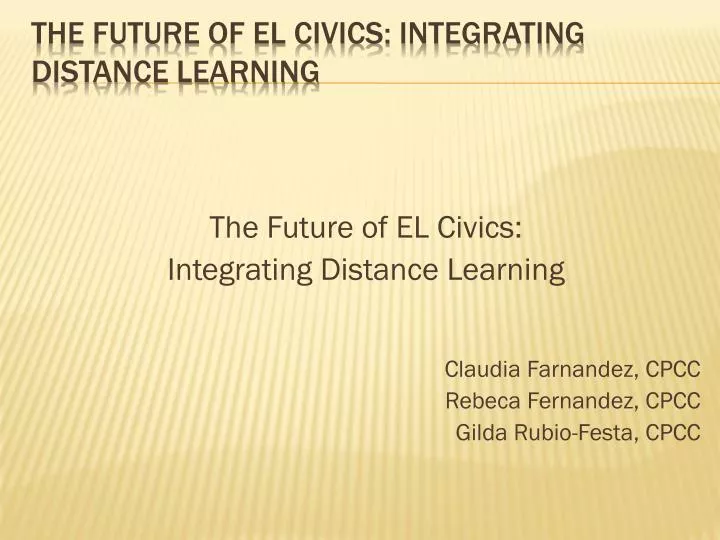 the future of el civics integrating distance learning