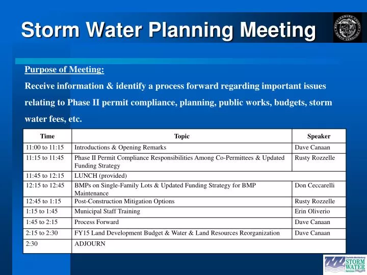 storm water planning meeting