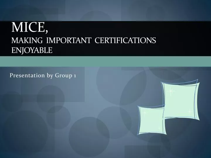 mice making important certifications enjoyable