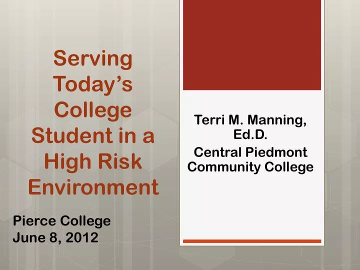 serving today s college student in a high risk environment