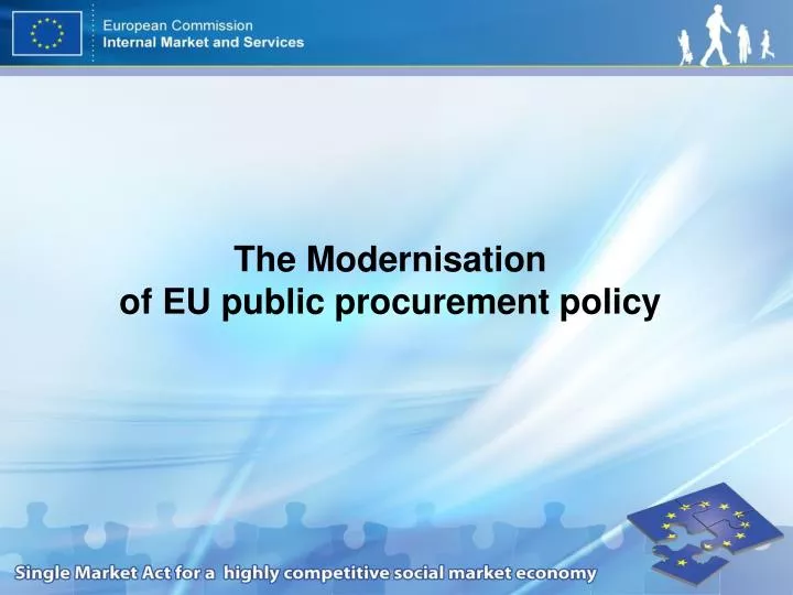 the modernisation of eu public procurement policy