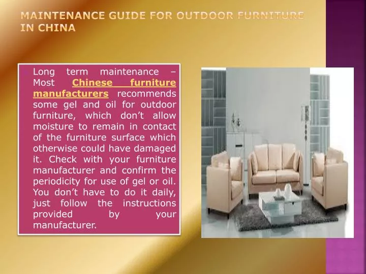 maintenance guide for outdoor furniture in china