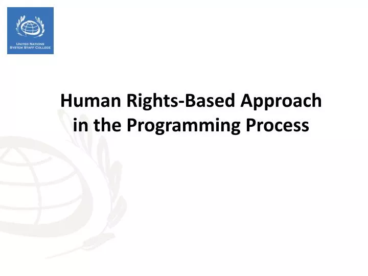 human rights based approach in the programming process