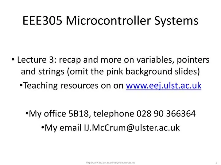 eee305 microcontroller systems