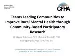 Enhancing Rural Mental Health Through Community-Based Participatory Research - slide 1