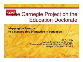 the carnegie project on the education doctorate