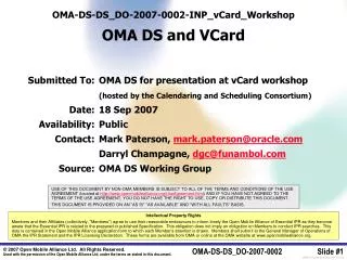 OMA-DS-DS_DO-2007-0002-INP_vCard_Workshop OMA DS and VCard