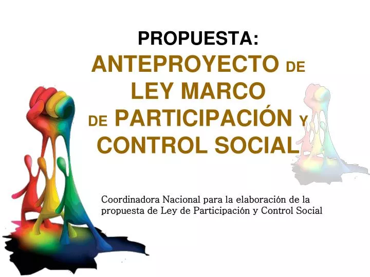propuesta anteproyecto de ley marco de participaci n y control social