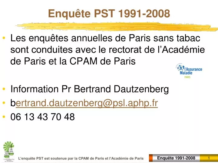 enqu te pst 1991 2008