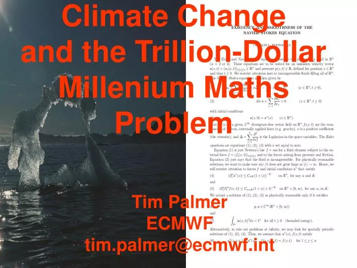 climate change and the trillion dollar millenium maths problem
