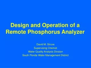 design and operation of a remote phosphorus analyzer