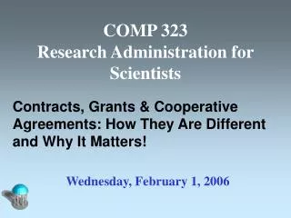 COMP 323 Research Administration for Scientists