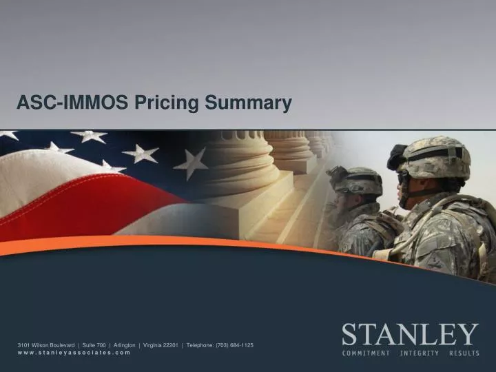 asc immos pricing summary