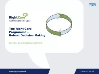 The Right Care Programme – Robust Decision Making