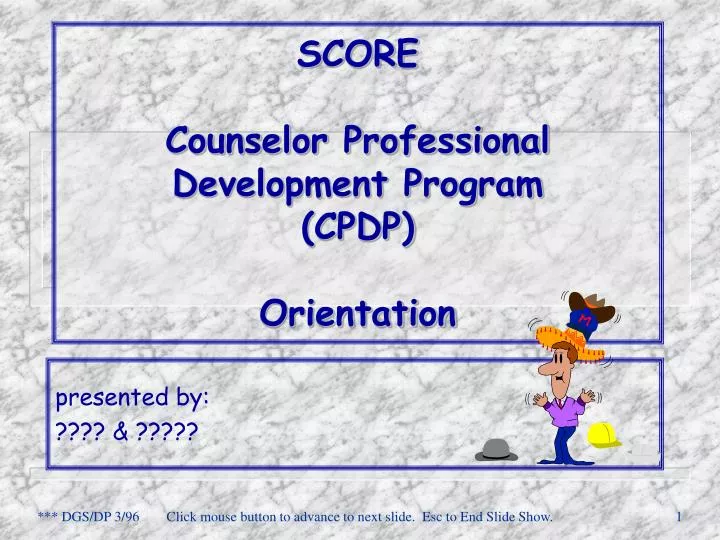 score counselor professional development program cpdp orientation