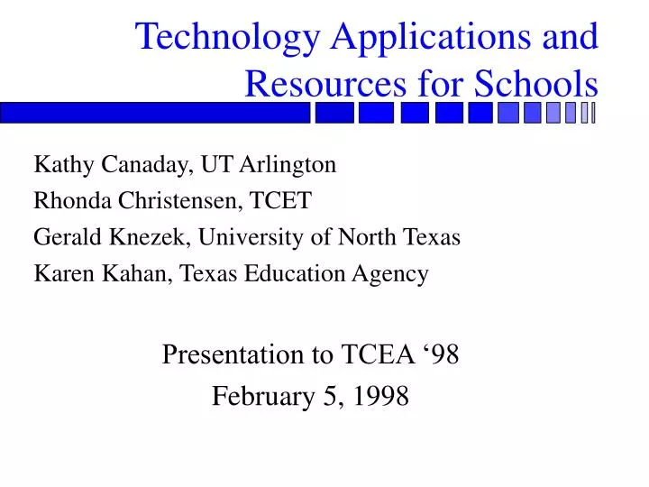technology applications and resources for schools