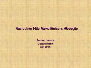 racioc nio n o monot nico e abdu o