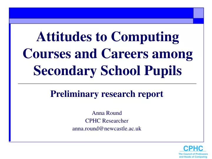attitudes to computing courses and careers among secondary school pupils