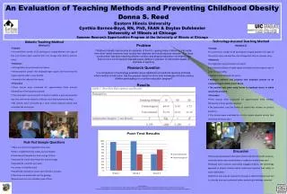 An Evaluation of Teaching Methods and Preventing Childhood Obesity Donna S. Reed