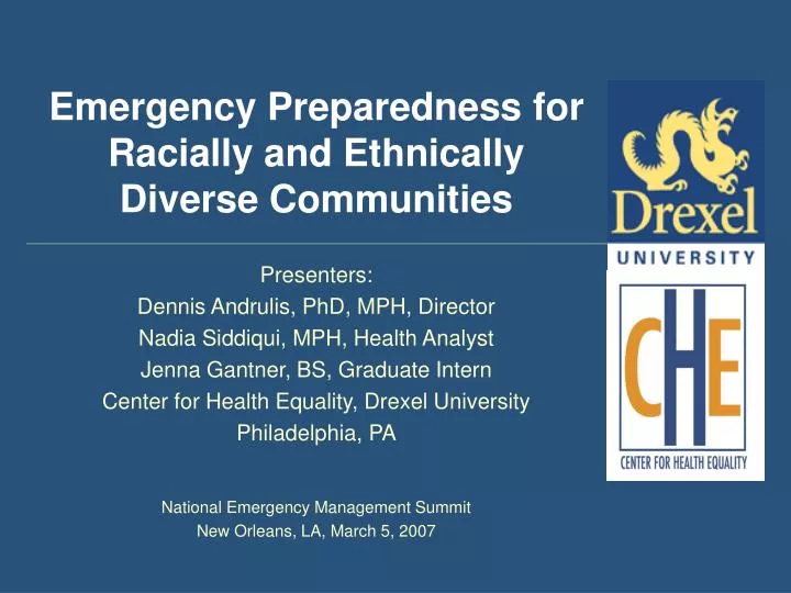 emergency preparedness for racially and ethnically diverse communities