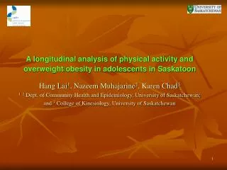 A longitudinal analysis of physical activity and overweight/obesity in adolescents in Saskatoon