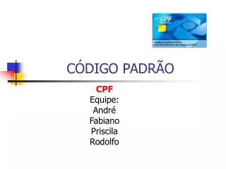 c digo padr o
