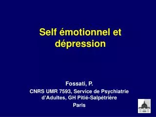 self motionnel et d pression