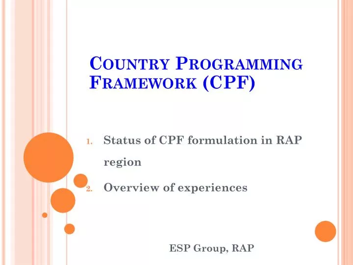 country programming framework cpf
