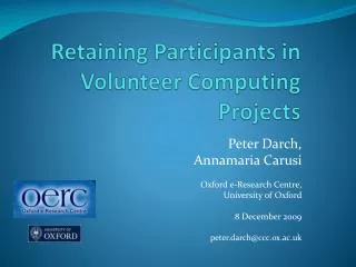 Retaining Participants in Volunteer Computing Projects